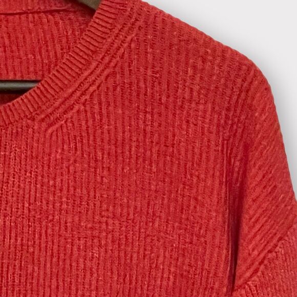 Vici Ribbed Knit Sweater Women's Size S Red-Orange Pullover Long-Sleeves - Picture 4 of 11